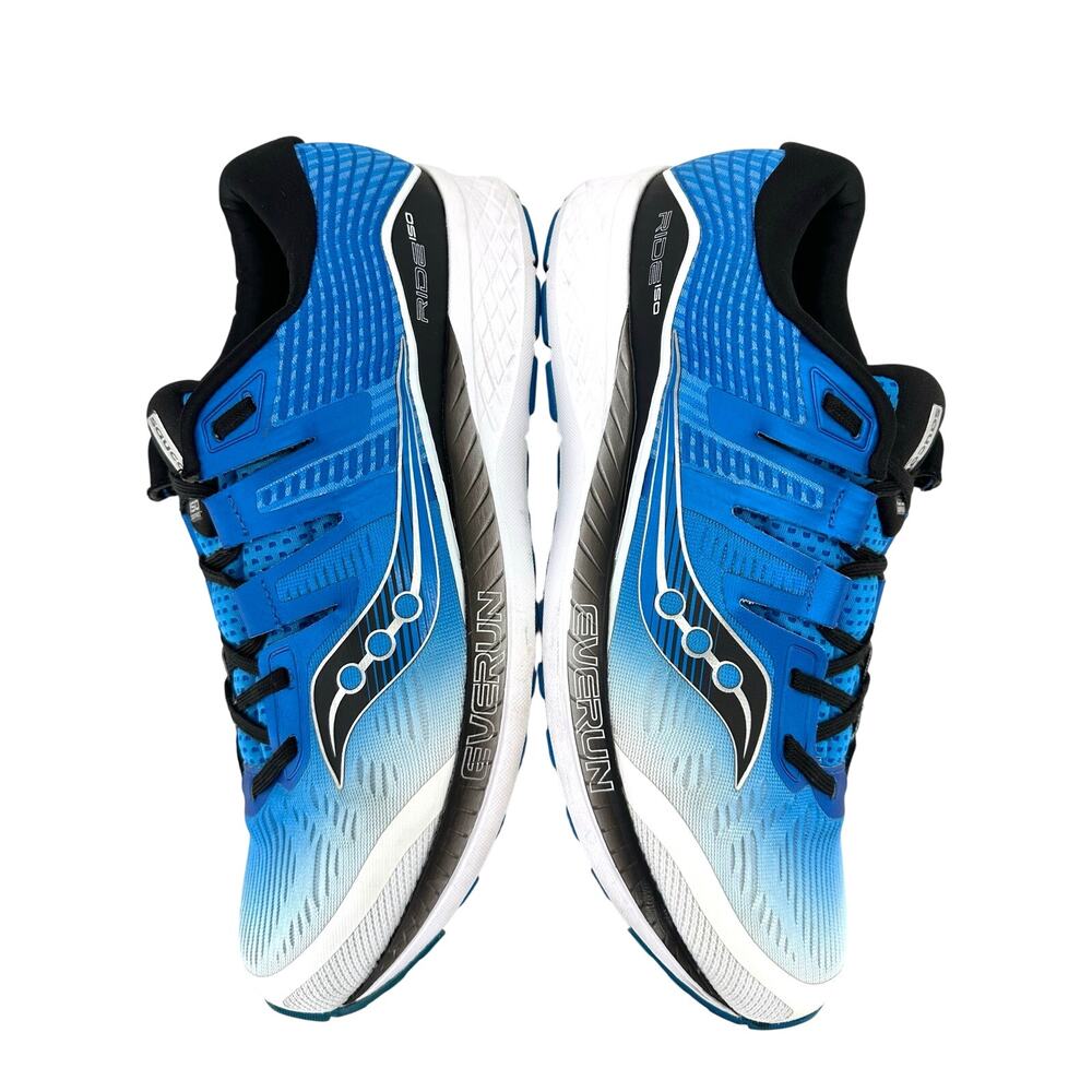 Saucony Ride ISO Everun Men Running Shoes Size 11.5 Blue/White/Black Knit Comfy - Picture 10 of 13